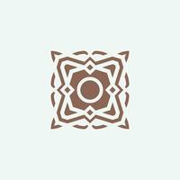 Initial letter O emblem logo. ornamental abstract star pattern frame logo vector