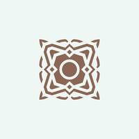 Initial letter O emblem logo. ornamental abstract star pattern frame logo vector