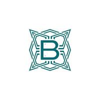 Initial letter B elegant lines modern alphabet frame logo vector