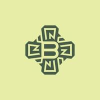 Initial letter B modern technology circuit pattern emblem logo vector