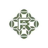 Initial letter F organic natural green alphabet logo vector