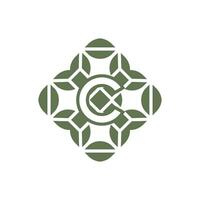 Initial letter C organic natural green alphabet logo vector