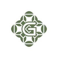 Initial letter G organic natural green alphabet logo vector