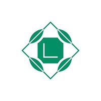 Initial letter L nature leaf emblem logo vector