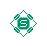 Initial letter S nature leaf emblem logo vector