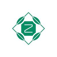 Initial letter Z nature leaf emblem logo vector