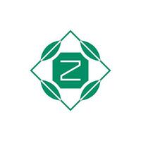 Initial letter Z nature leaf emblem logo vector