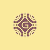 Initial letter G circle frame unique tribe pattern logo vector