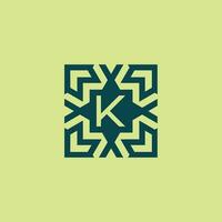 Initial letter K square abstract pattern logo vector