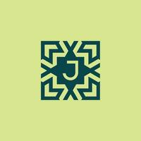 Initial letter J square abstract pattern logo vector