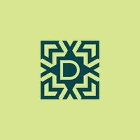Initial letter D square abstract pattern logo vector