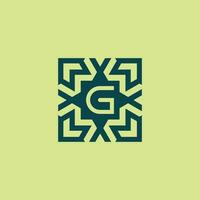 Initial letter G square abstract pattern logo vector