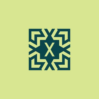 Initial letter X square abstract pattern logo