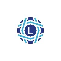 Initial letter L sphere logo Symbolize Global Connectivity vector