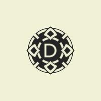 Initial letter D ornamental circle Uniting Artistic Flair with Modern Simplicity vector