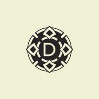 Initial letter D ornamental circle Uniting Artistic Flair with Modern Simplicity vector