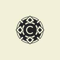 Initial letter C ornamental circle Uniting Artistic Flair with Modern Simplicity vector