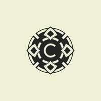 Initial letter C ornamental circle Uniting Artistic Flair with Modern Simplicity vector