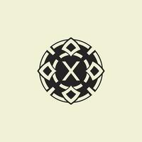 Initial letter X ornamental circle Uniting Artistic Flair with Modern Simplicity vector