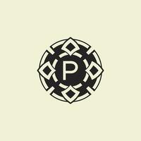 Initial letter P ornamental circle Uniting Artistic Flair with Modern Simplicity vector