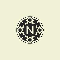 Initial letter N ornamental circle Uniting Artistic Flair with Modern Simplicity vector