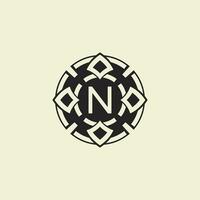 Initial letter N ornamental circle Uniting Artistic Flair with Modern Simplicity vector