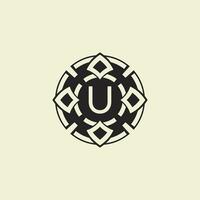 Initial letter U ornamental circle Uniting Artistic Flair with Modern Simplicity vector