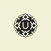 Initial letter U ornamental circle Uniting Artistic Flair with Modern Simplicity vector