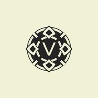 Initial letter V ornamental circle Uniting Artistic Flair with Modern Simplicity vector