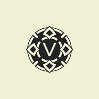Initial letter V ornamental circle Uniting Artistic Flair with Modern Simplicity vector