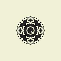 Initial letter Q ornamental circle Uniting Artistic Flair with Modern Simplicity vector