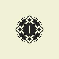 Initial letter I ornamental circle Uniting Artistic Flair with Modern Simplicity vector