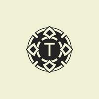 Initial letter T ornamental circle Uniting Artistic Flair with Modern Simplicity vector