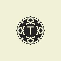 Initial letter T ornamental circle Uniting Artistic Flair with Modern Simplicity vector