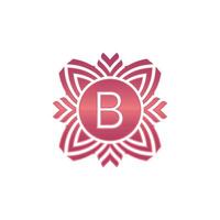 Initial letter B ornamental flower emblem logo vector