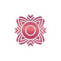 Initial letter O ornamental flower emblem logo vector