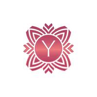 Initial letter Y ornamental flower emblem logo vector