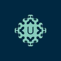 Initial letter U Logo. A Dynamic Emblem of Science, Health, and Innovation vector