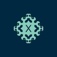 Initial letter X Logo. A Dynamic Emblem of Science, Health, and Innovation vector