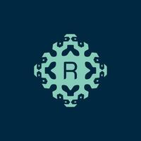 Initial letter R Logo. A Dynamic Emblem of Science, Health, and Innovation vector