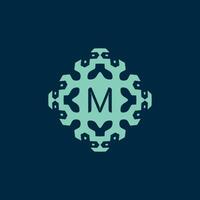 Initial letter M Logo. A Dynamic Emblem of Science, Health, and Innovation vector