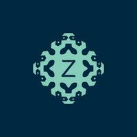 inicial letra z logo. un dinámica emblema de ciencia, salud, y innovación vector