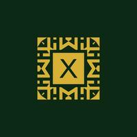 Initial letter X modern star tech pattern logo vector