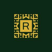 Initial letter R modern star tech pattern logo vector