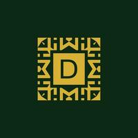 Initial letter D modern star tech pattern logo vector