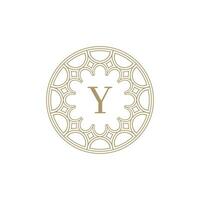 initial letter Y ornamental emblem frame circle pattern logo vector