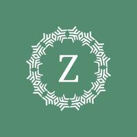 initial letter Z ornamental futuristic circle pattern frame emblem logo vector