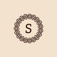 simple and elegant initial letter S ornamental circle frame logo vector