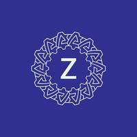 initial letter Z modern circle frame ornament lines unique pattern logo vector