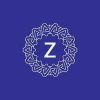 initial letter Z modern circle frame ornament lines unique pattern logo vector